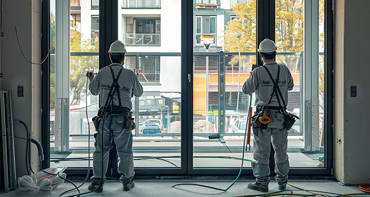Patio Door Glass Replacement with Built-In Blinds in Oviedo, FL